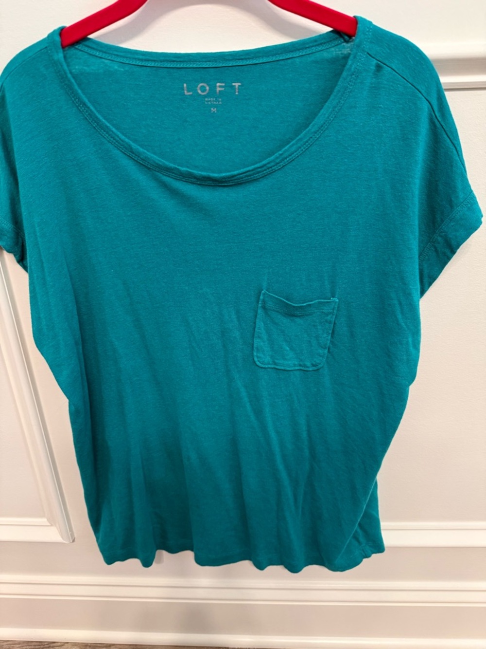 LOFT Teal Short Sleeve Pocket Tee - Relaxed Fit